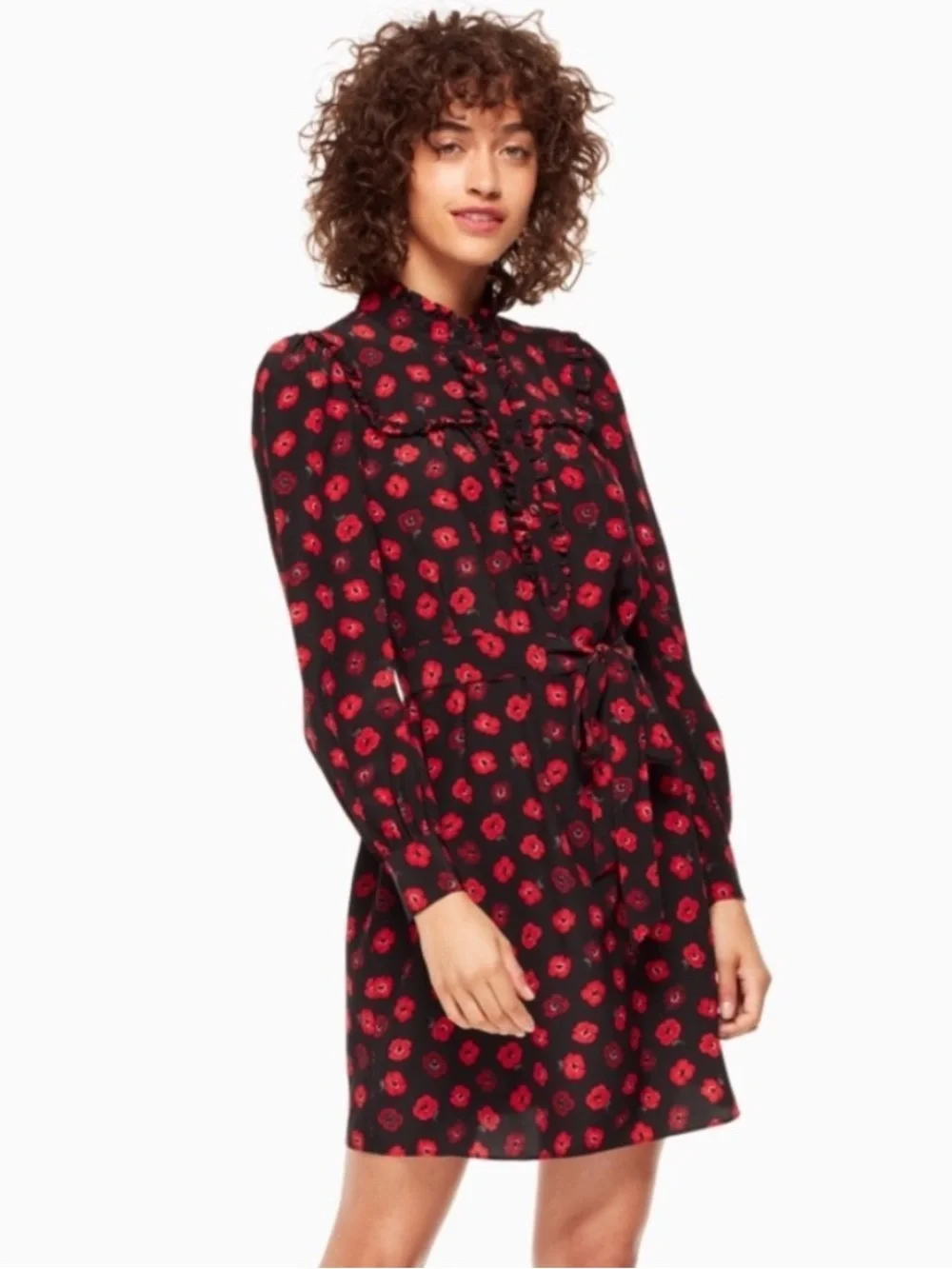 Kate Spade Red Poppy sleeve dress size Xs